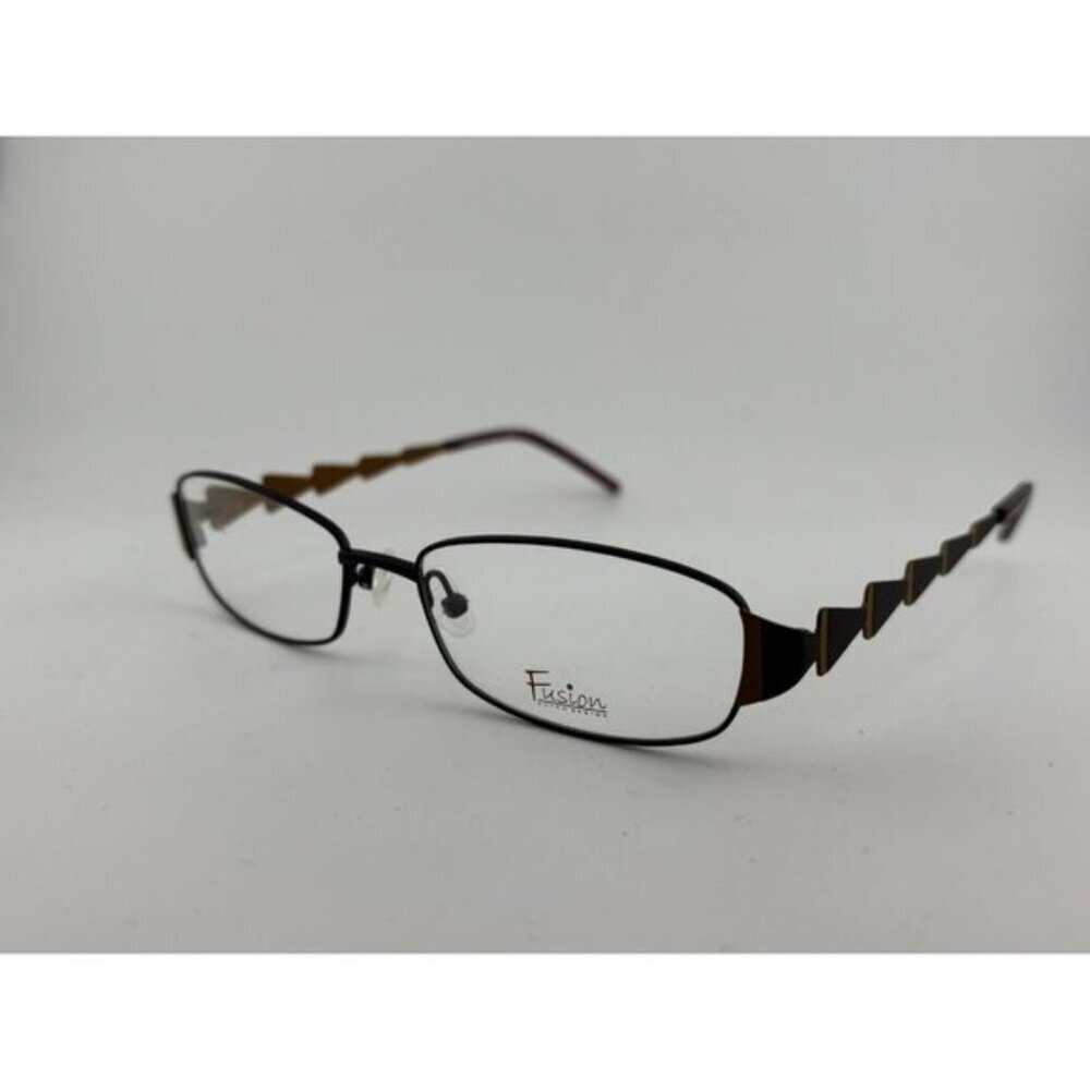 Fusion - 52-16-135 F144 C2 Brown Triangle Rectangle Glasses Frames